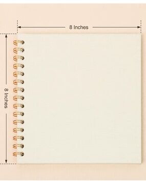 Spiral-Bound Square Notebook Scarpbook - Cream Cover